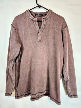 Bugatchi Uomo Men's Cotton Long Sleeve Henley XL